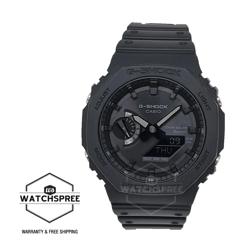 Casio G-Shock Carbon Core Guard Structure Bluetooth® Solar Powered GA-2100 Lineup Black Resin Band Watch GAB2100-1A1 GA-B2100-1A1