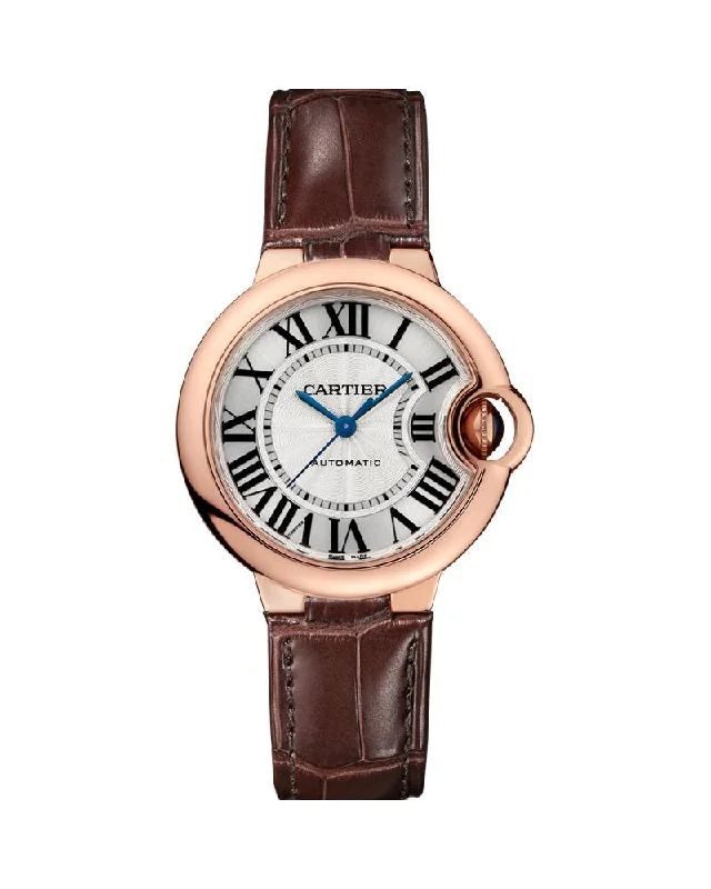 BALLON BLEU DE CARTIER, 33 MM, ROSE GOLD, LEATHER