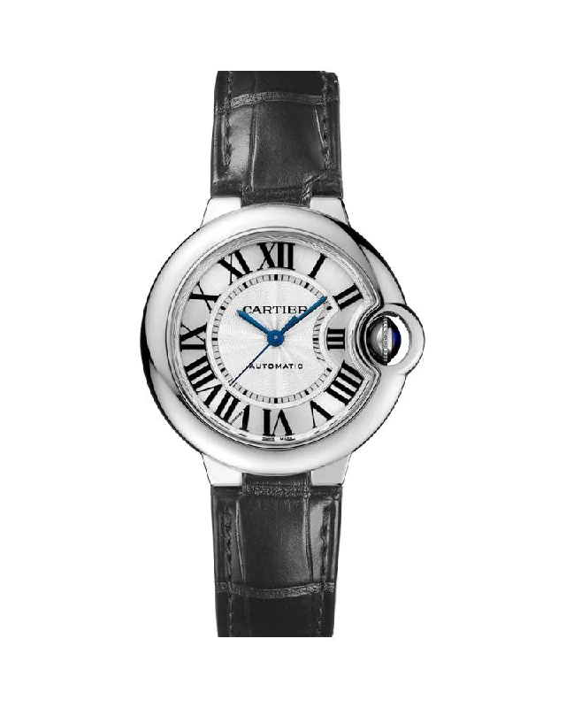 BALLON BLEU DE CARTIER, 33 MM, STEEL, LEATHER