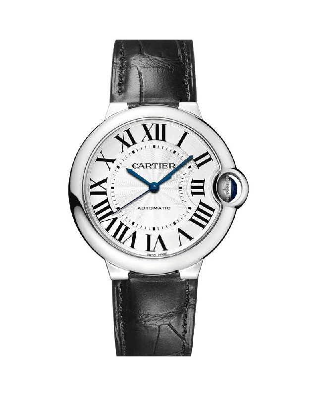 BALLON BLEU DE CARTIER, 36 MM, STEEL, LEATHER