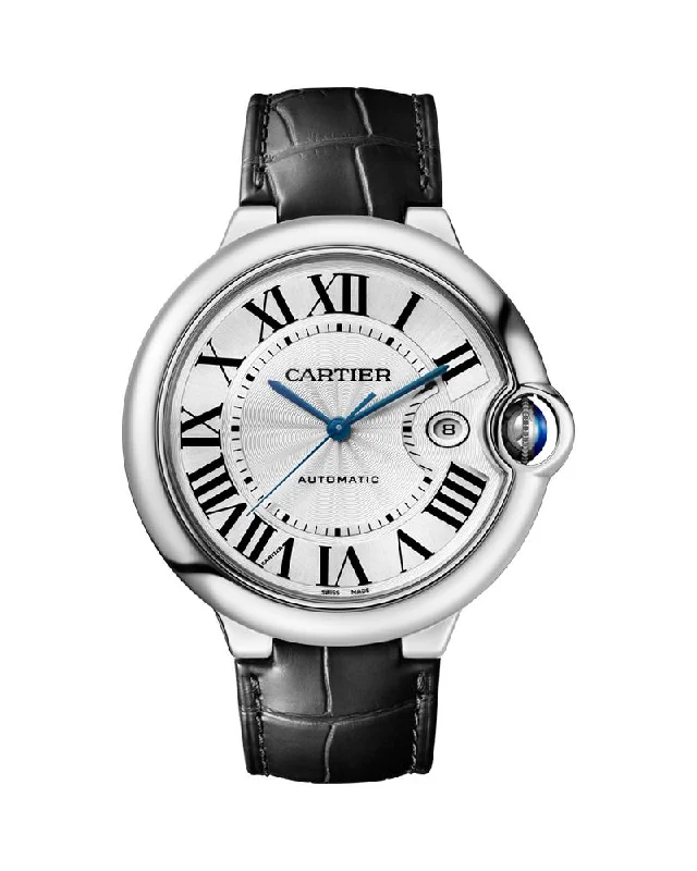 BALLON BLEU DE CARTIER, 42 MM, STEEL, LEATHER