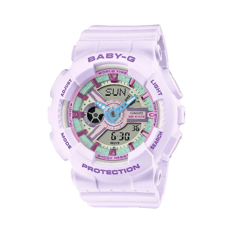 Casio Baby-G BA-110 Lineup Pastel Purple Resin Band Watch BA110XPM-6A BA-110XPM-6A