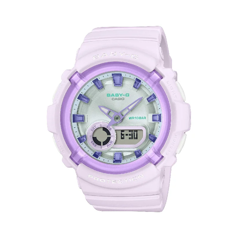 Casio Baby-G BGA-280 Lineup Sweets Collection Candy Coloured Light Purple Translucent Resin Band Watch BGA280SW-6A BGA-280SW-6A