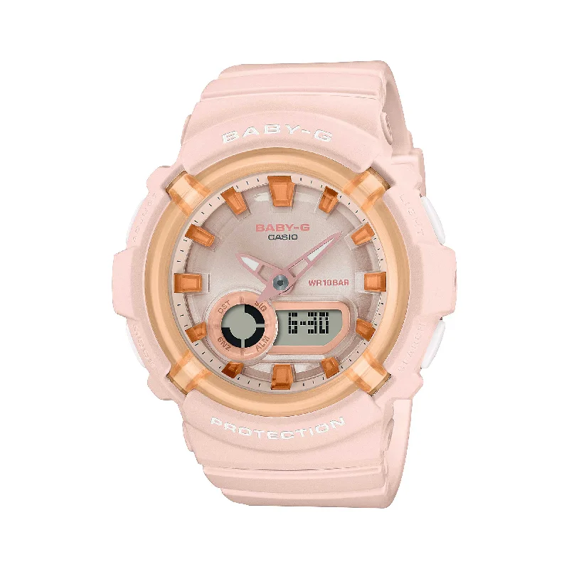 Casio Baby-G BGA-280 Lineup Sweets Collection Candy Coloured Peach Translucent Resin Band Watch BGA280SW-4A BGA-280SW-4A