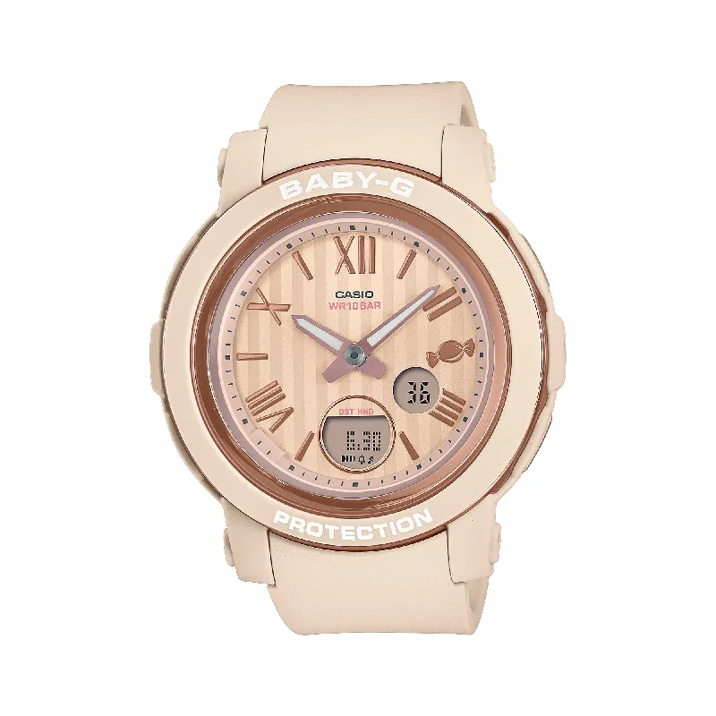 Casio Baby-G BGA-290 Lineup Sweets Collection Candy Coloured Beige Resin Band Watch BGA290SW-4A BGA-290SW-4A