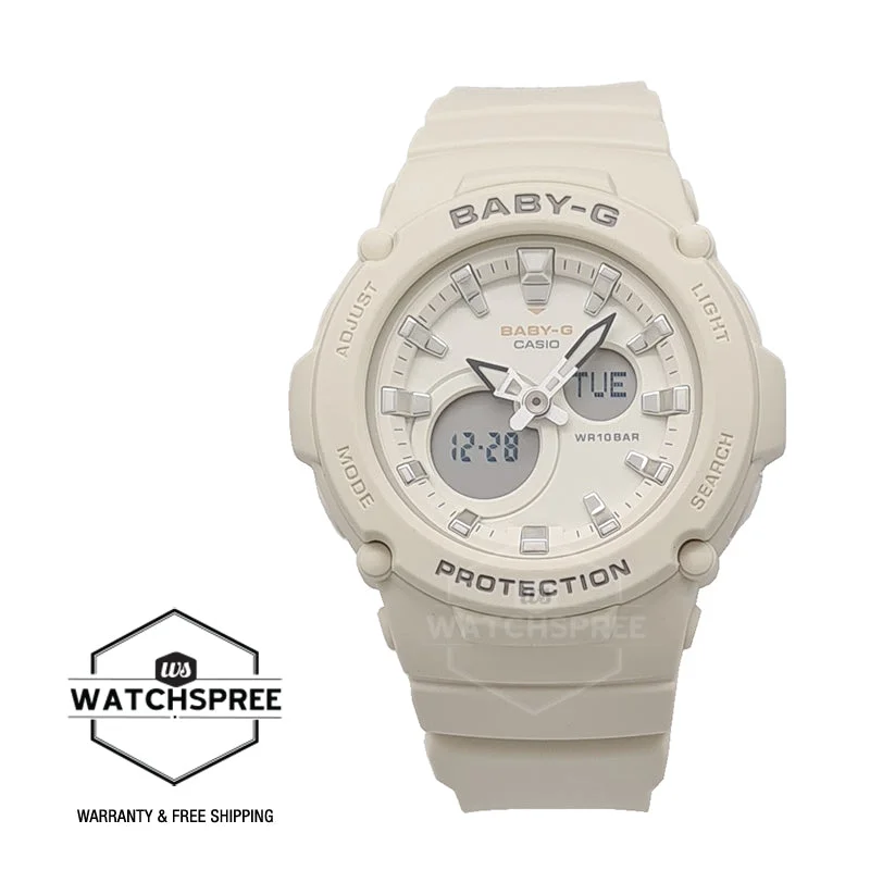 Casio Baby-G Standard Analog-Digital Cotton Beige Resin Band Watch BGA275-7A BGA-275-7A