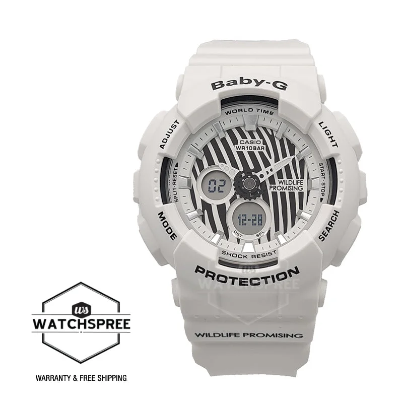 Casio Baby-G Wildlife Promising Collaboration Limited Models White Resin Band Watch BA120WLP-7A BA-120WLP-7A