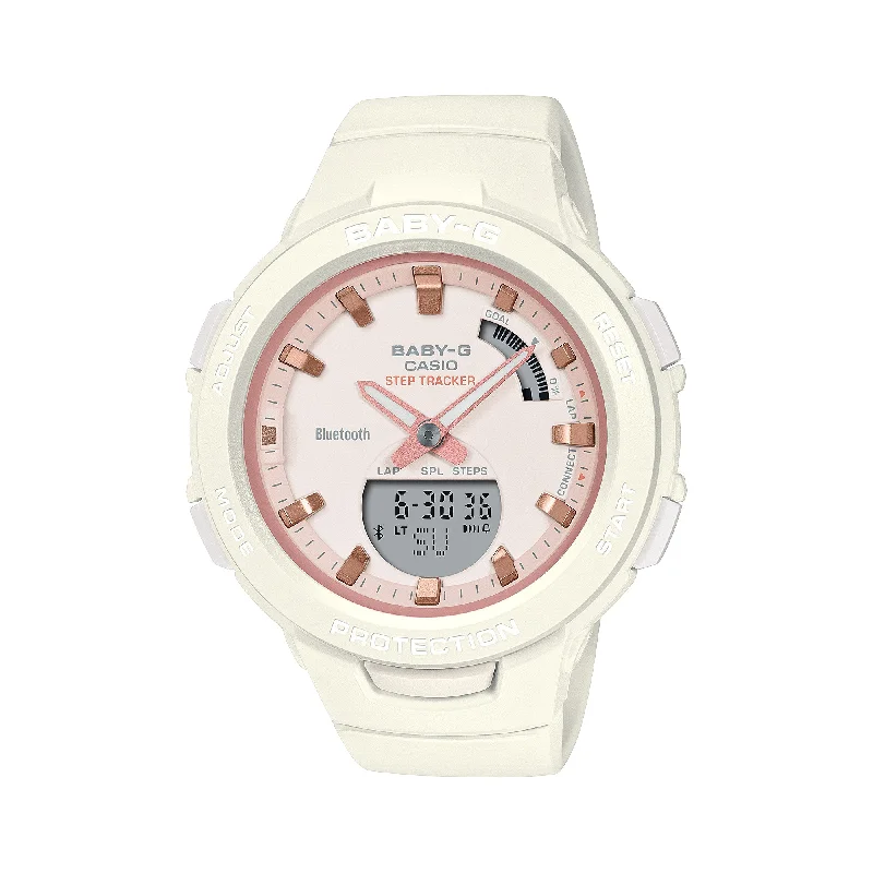 Casio Baby-G Bluetooth¶ô¶¸ White Resin Band Watch BSAB100CS-7A BSA-B100CS-7A