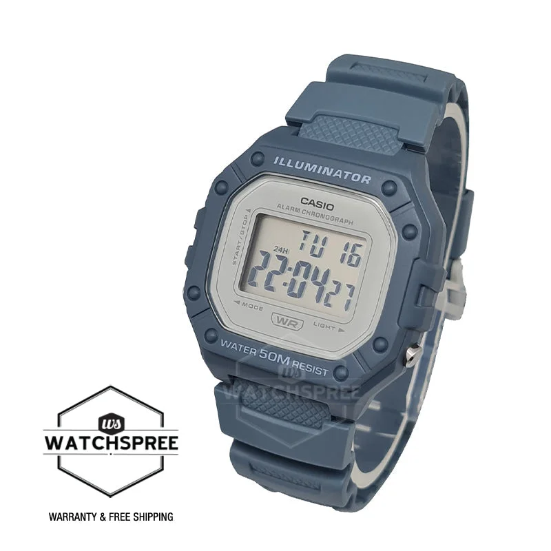 Casio Digital Blue Resin Band Watch W218HC-2A W-218HC-2A [Kids]