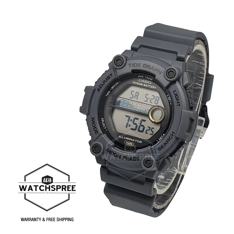 Casio Digital Grey Resin Band Watch WS1300H-8A WS-1300H-8A