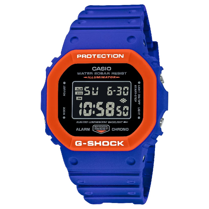 Casio G-Shock DW-5600 Lineup Popular Spirited Colours Blue Resin Band Watch DW5610SC-2D DW-5610SC-2D DW-5610SC-2