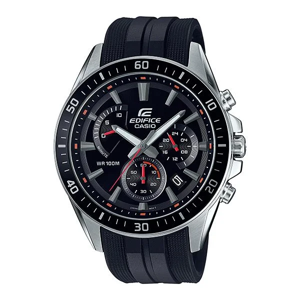 Casio Edifice Chronograph Black Resin Band Watch EFR552P-1A EFR-552P-1A