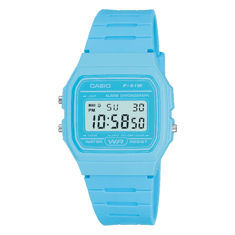 Casio Digital Blue Resin Band Watch F91WC-2A F-91WC-2A [Kids]