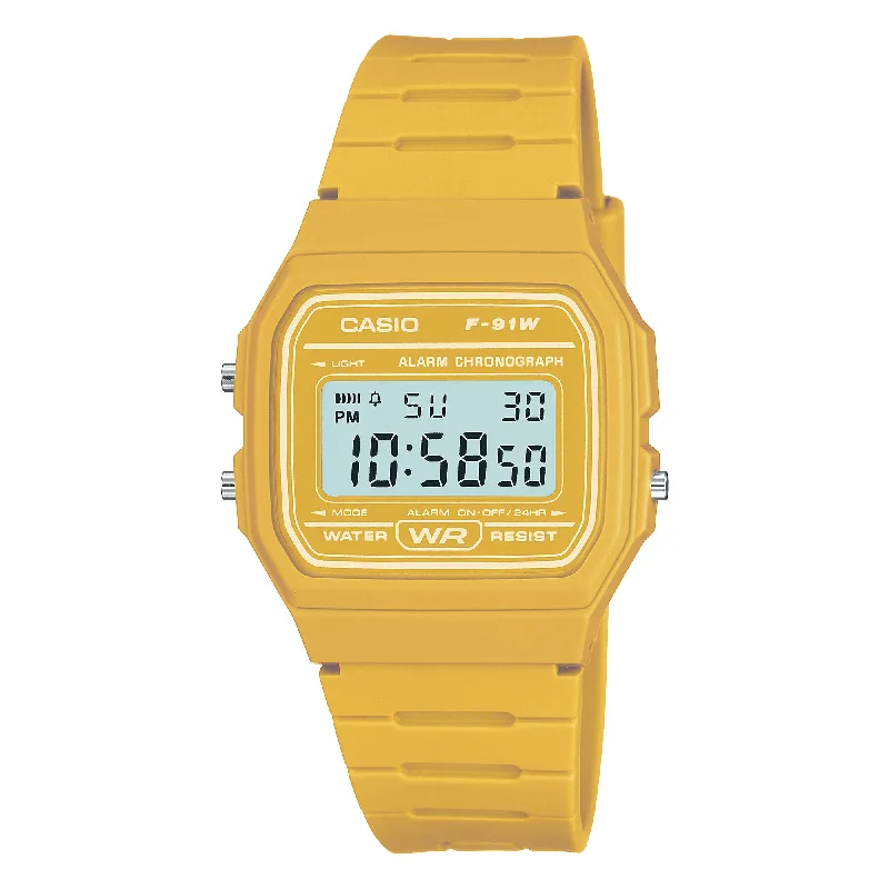 Casio Digital Yellow Resin Band Watch F91WC-9A F-91WC-9A [Kids]