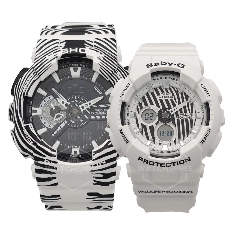 Casio G-Shock & Baby-G Wildlife Promising Collaboration Model Couple Watches BA120WLP-7A / GA110WLP-7A [Couple Watch Set]