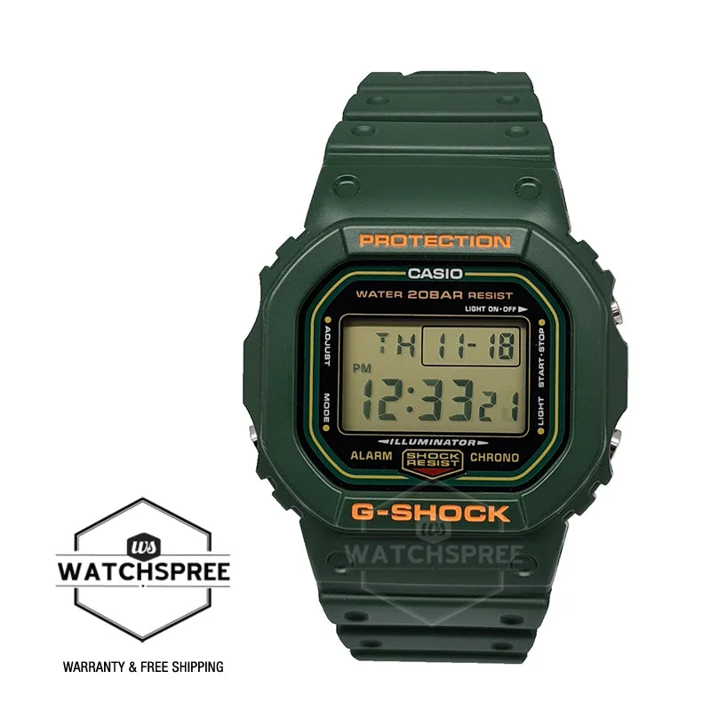 Casio G-Shock DW-5600 Lineup Green Resin Band Watch DW5600RB-3D DW-5600RB-3D DW-5600RB-3