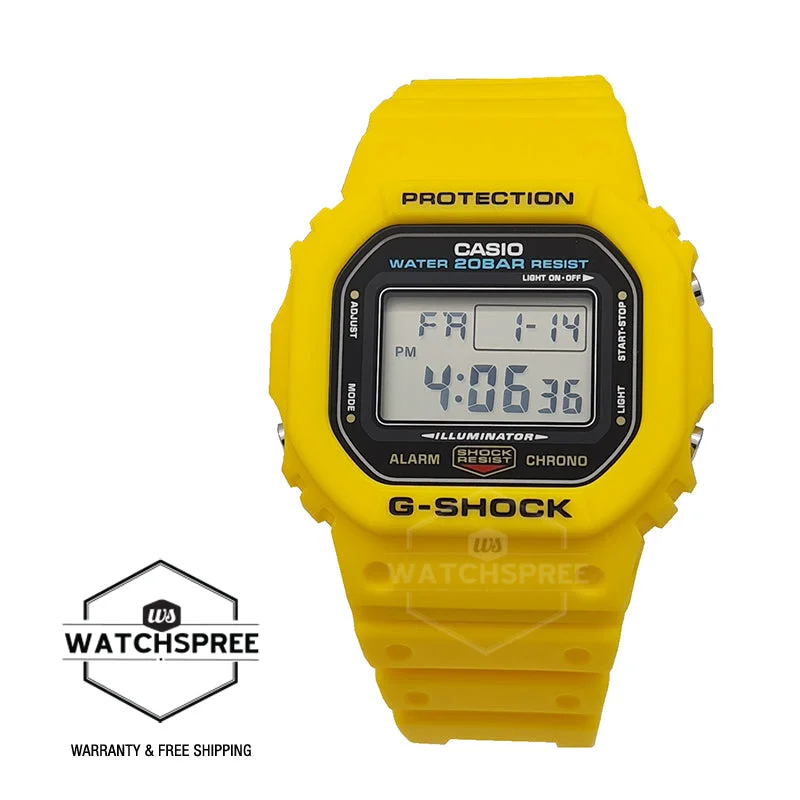 Casio G-Shock DW-5600 Lineup Yellow Resin Band Watch DW5600REC-9D DW-5600REC-9D DW-5600REC-9