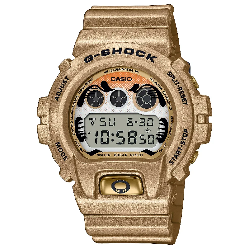 Casio G-Shock DW-6900 Lineup Daruma-Themed Gold Resin Band Watch DW6900GDA-9D DW-6900GDA-9D DW-6900GDA-9