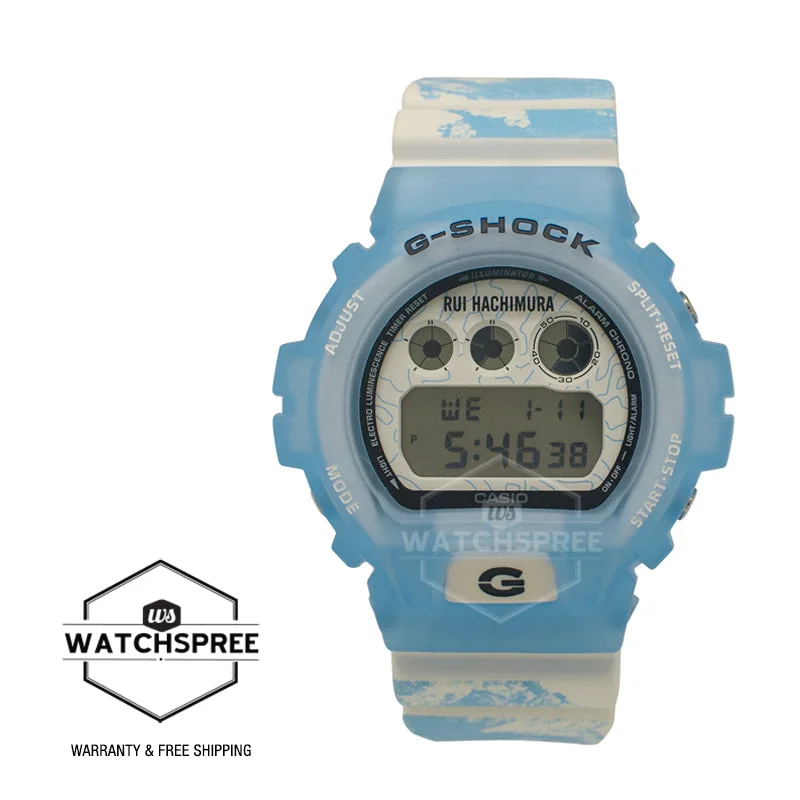 Casio G-Shock DW-6900 Lineup Rui Hachimura Collaboration Model Ice Blue and White Resin Band Watch DW6900RH-2D DW-6900RH-2D DW-6900RH-2