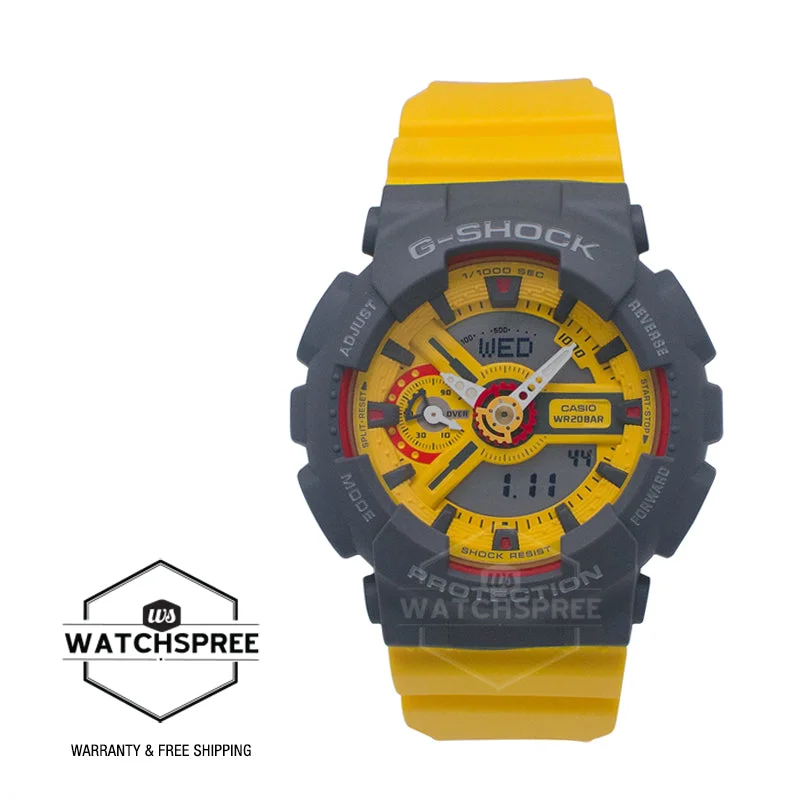 Casio G-Shock for Ladies' ’??ǯ¶ôÇû¶ô¶©Ç??€õ????Ç???Ç??€¸’??????Ç???Ç??€¸Ç???Ç??Ç?Çú?90s Sport Series Yellow Resin Band Watch GMAS110Y-9A GMA-S110Y-9A