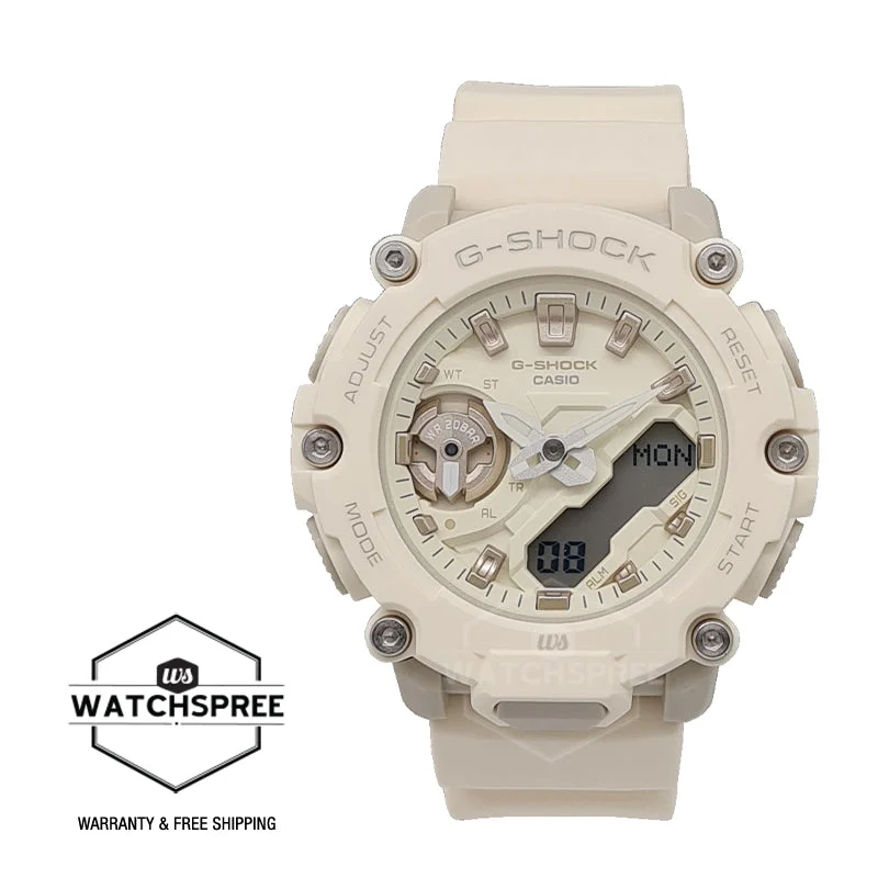 Casio G-Shock for Ladies' Carbon Core Guard Structure Off-White Resin Band Watch GMAS2200-7A GMA-S2200-7A