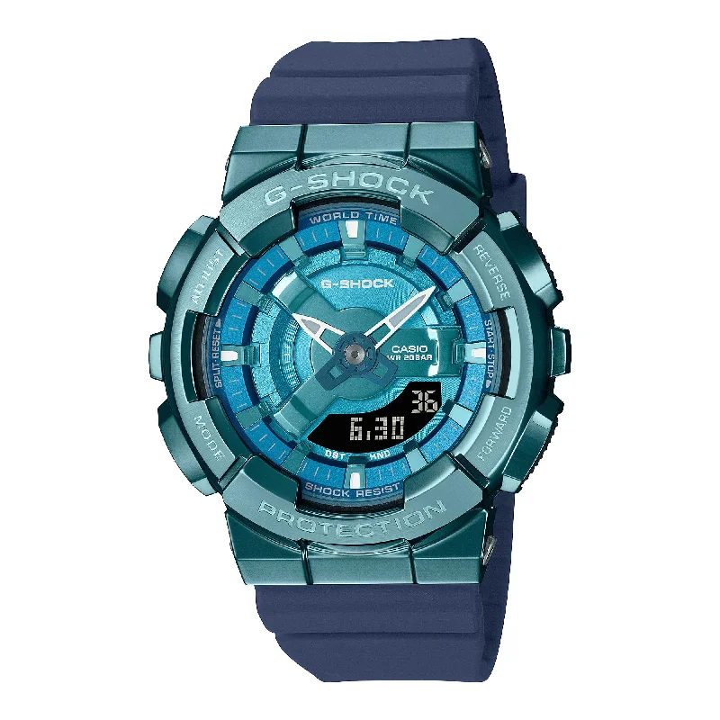 Casio G-Shock for Ladies' GM-110 Lineup Metal-Clad Blue Resin Band Watch GMS110LB-2A GM-S110LB-2A