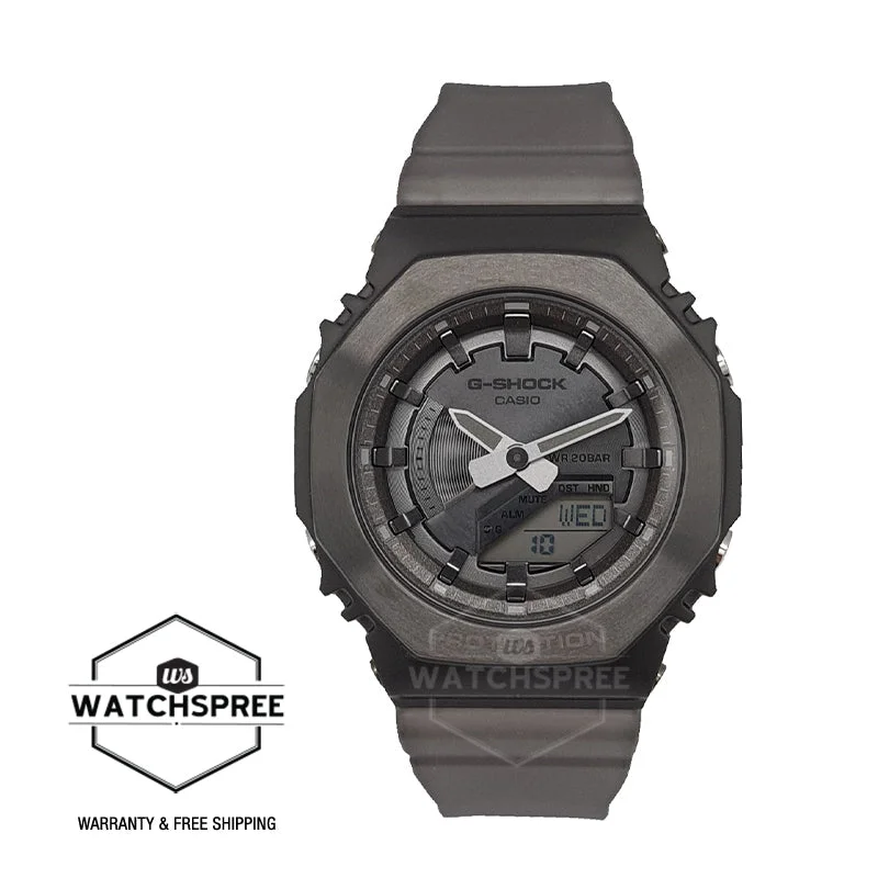 Casio G-Shock for Ladies' Metal-Covered Midnight Fog Series Grey Translucent Resin Band Watch GMS2100MF-1A GM-S2100MF-1A