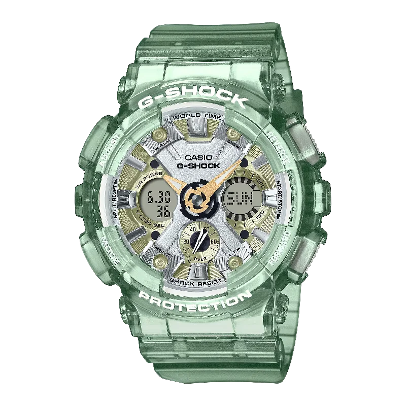 Casio G-Shock for Ladies' See-Through Subtle Green Resin Band Watch GMAS120GS-3A GMA-S120GS-3A