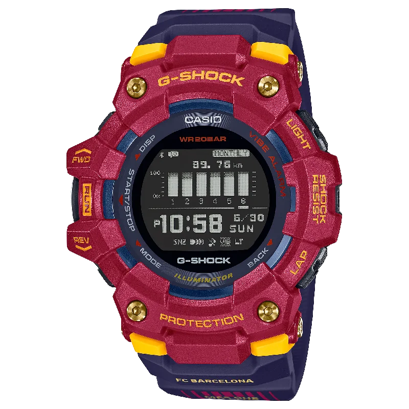 Casio G-Shock G-SQUAD Bluetooth’?????¶ôÇï¶ôǝ??’?????¶ôÇï¶ôǝ?’?????¶ôÇï¶ôíôÇïÇ?ÇîÇ??€õ’??ǯ¶ôÇû¶ô¶©Ç??€õ????? Matchday FC Barcelona Collaboration Limited Model Blue and Garnet Resin Band Watch GBD100BAR-4D GBD-100BAR-4D GBD-100BAR-4