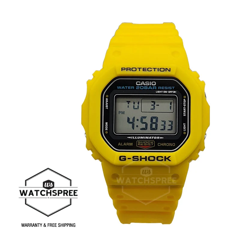 Casio G-Shock Limited Edition DWE-5600 Lineup Yellow Resin Band Watch DWE5600R-9D DWE-5600R-9D DWE-5600R-9