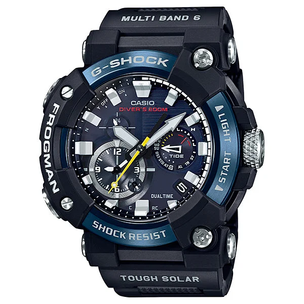 Casio G-Shock Master of G Frogman Carbon Core Guard Structure Tough Solar Black Stainless Steel / Resin Composite Band Watch GWFA1000C-1A GWF-A1000C-1A