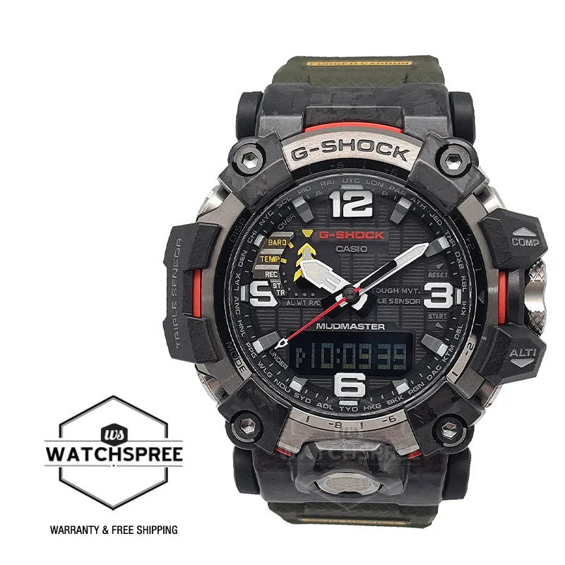 Casio G-Shock Mudmaster Mud Resistance + Triple Sensor Green Khaki Resin Strap Watch GWG2000-1A3 GWG-2000-1A3