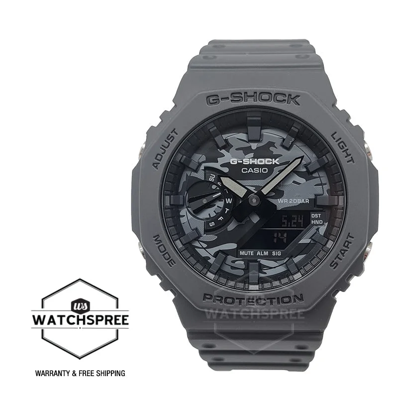 Casio G-Shock Special Colour Model Carbon Core Guard Structure Grey Resin Band Watch GA2100CA-8A GA-2100CA-8A