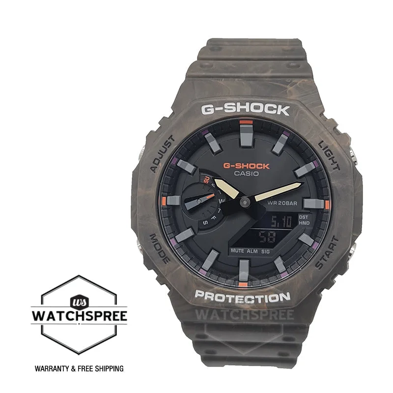 Casio G-Shock Special Colour Model Carbon Core Guard Structure Mystic Forest Mixed-Colour Brown Resin Band Watch GA2100FR-5A GA-2100FR-5A