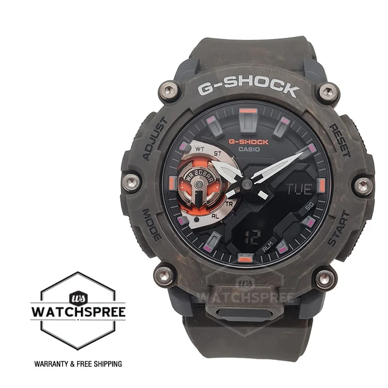 Casio G-Shock Special Colour Model Carbon Core Guard Structure Mystic Forest Mixed-Colour Brown Resin Band Watch GA2200MFR-5A GA-2200MFR-5A