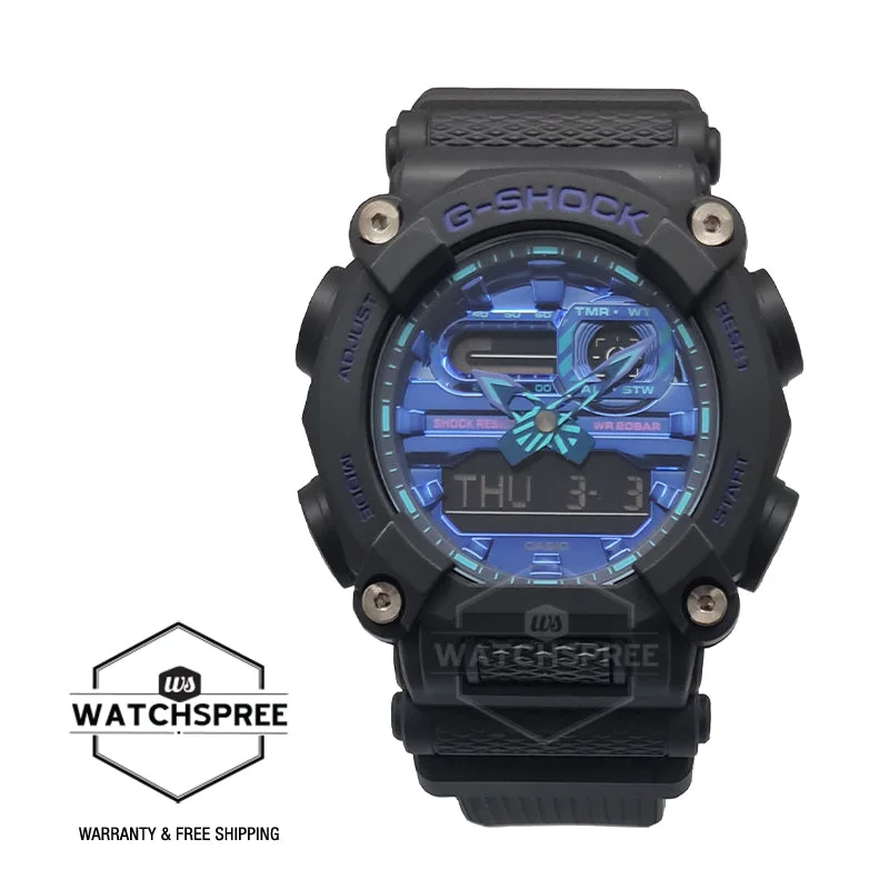 Casio G-Shock Special Colour Model GA-900 Lineup Black Resin Band Watch GA900VB-1A GA-900VB-1A