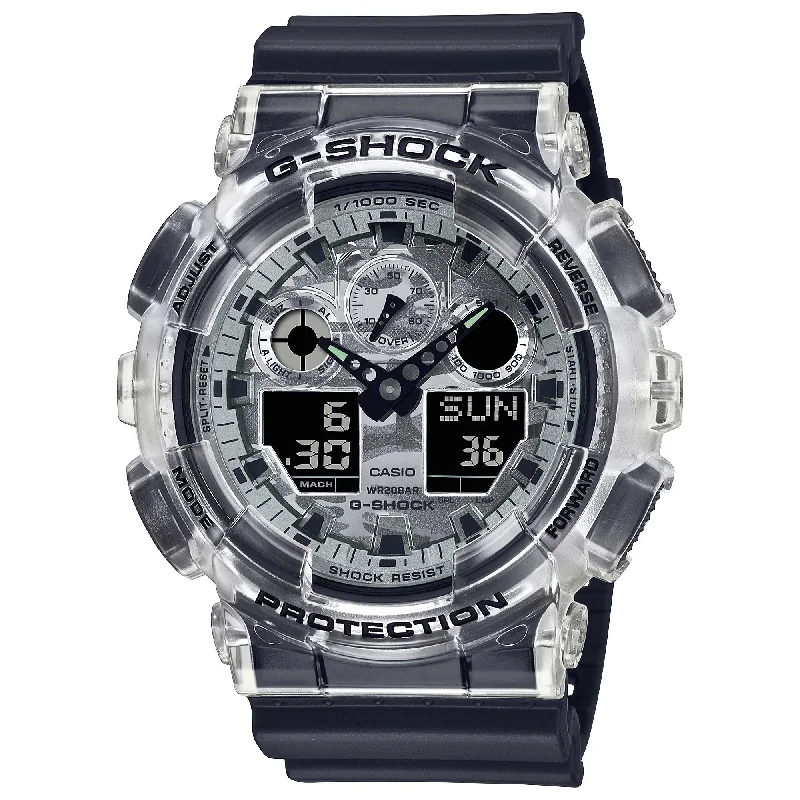 Casio G-Shock GA-100 Lineup Neo Utility Series Camouflage Dial Black Resin Band Watch GA100SKC-1A GA-100SKC-1A