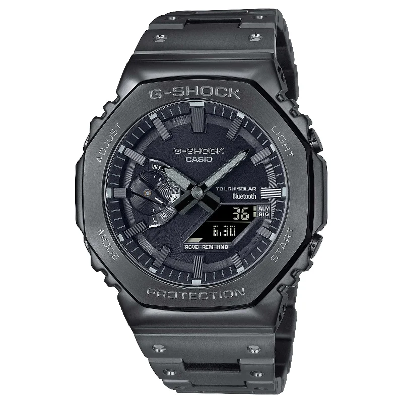 Casio G-Shock GM-B2100 Lineup Full Metal Case Bluetooth’?????¶ôÇï¶ôǝ??’?????¶ôÇï¶ôǝ?’?????¶ôÇï¶ôíôÇïÇ?ÇîÇ??€õ’??ǯ¶ôÇû¶ô¶©Ç??€õ????? Tough Solar Black Ion Plated Stainless Steel Band Watch GMB2100BD-1A GM-B2100BD-1A