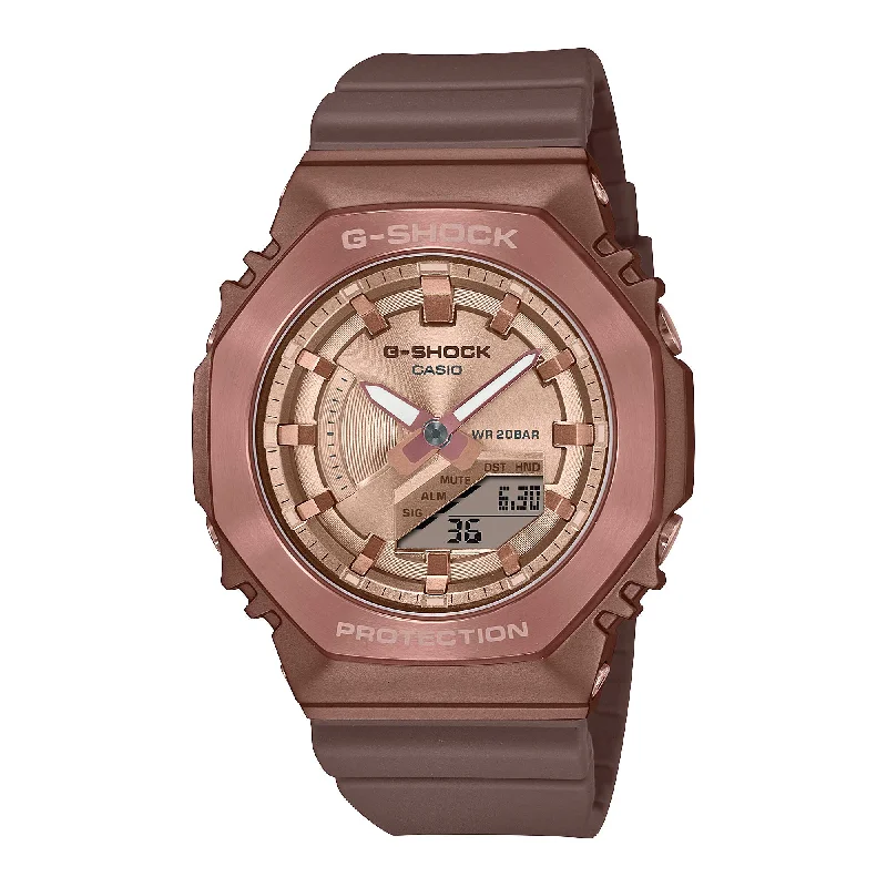 Casio G-Shock for Ladies' Metal-Clad Octagonal Bronze Resin Band Watch GMS2100BR-5A GM-S2100BR-5A