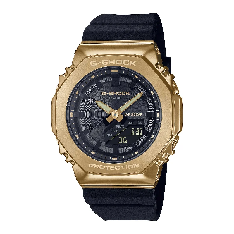 Casio G-Shock for Ladies' Metal-Clad Octagonal Black Resin Band Watch GMS2100GB-1A GM-S2100GB-1A