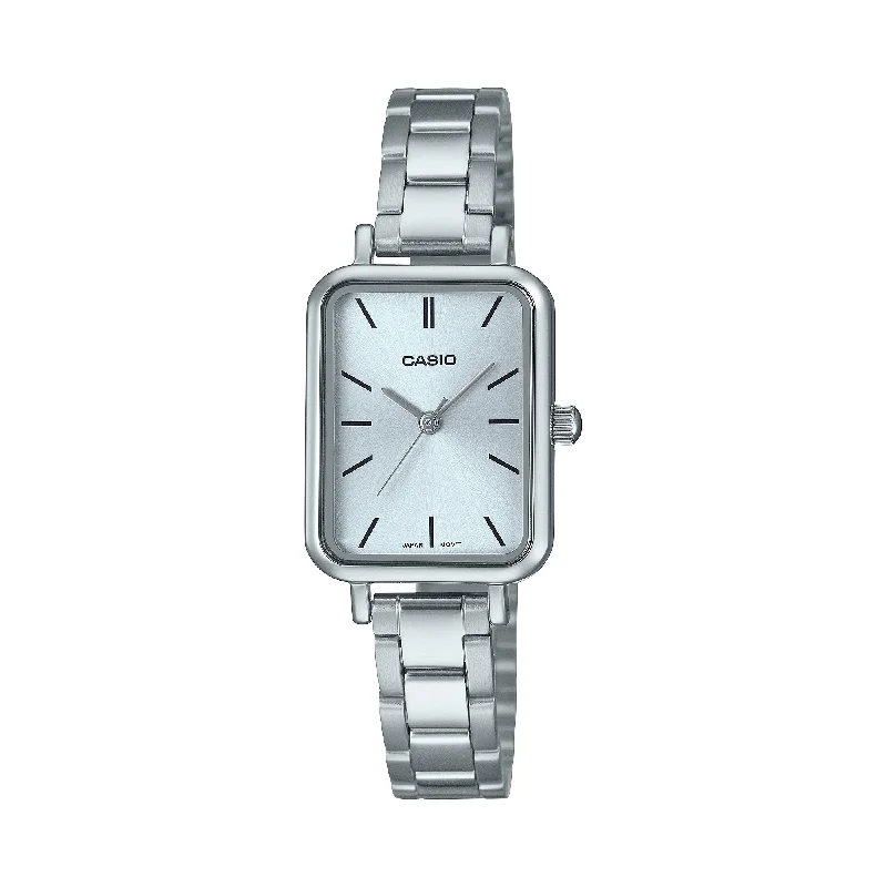 Casio Ladies' Analog Rectangular Dial Watch LTPV009D-2E LTP-V009D-2E