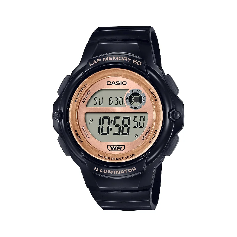 Casio Digital Dual Time Black Resin Band Watch LWS1200H-1A LWS-1200H-1A [Kids]