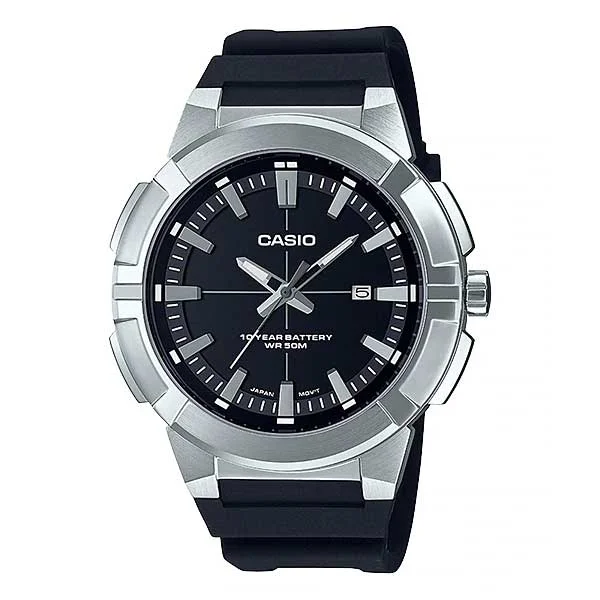 Casio Men's Analog Black Resin Band Watch MTPE172-1A MTP-E172-1A