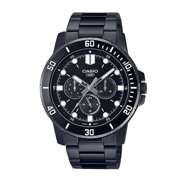 Casio Men's Multi-Hand Black Stainless Steel Band Watch MTPVD300B-1E MTP-VD300B-1E