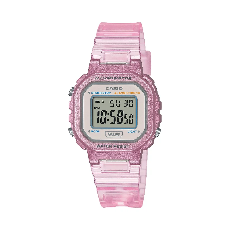 Casio Pop Series Digital Pink Transparent Resin Band Watch LA20WHS-4A LA-20WHS-4A