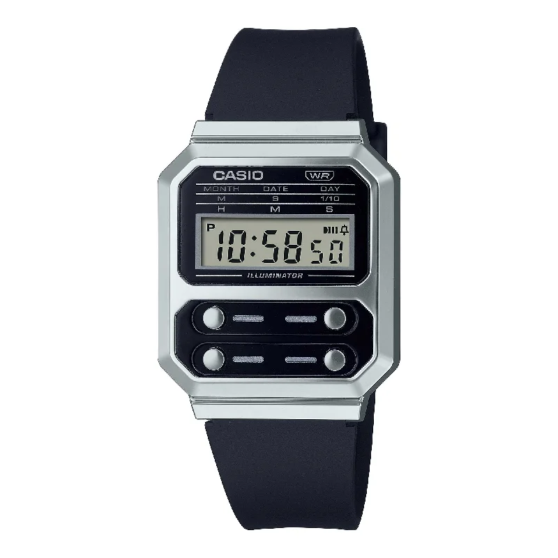 Casio Vintage Style Digital Black Resin Band Watch A100WEF-1A