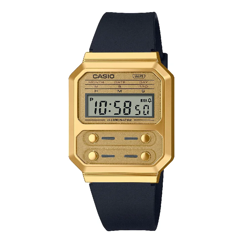 Casio Vintage Style Digital Black Resin Band Watch A100WEFG-9A