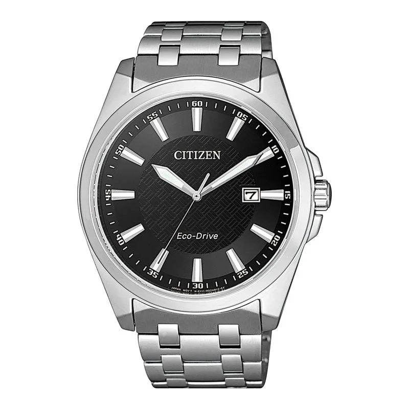 Citizen Eco-Drive Stainless Steel Black Dial Watch