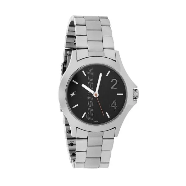 Straight Lines Analog Stainless Steel Men