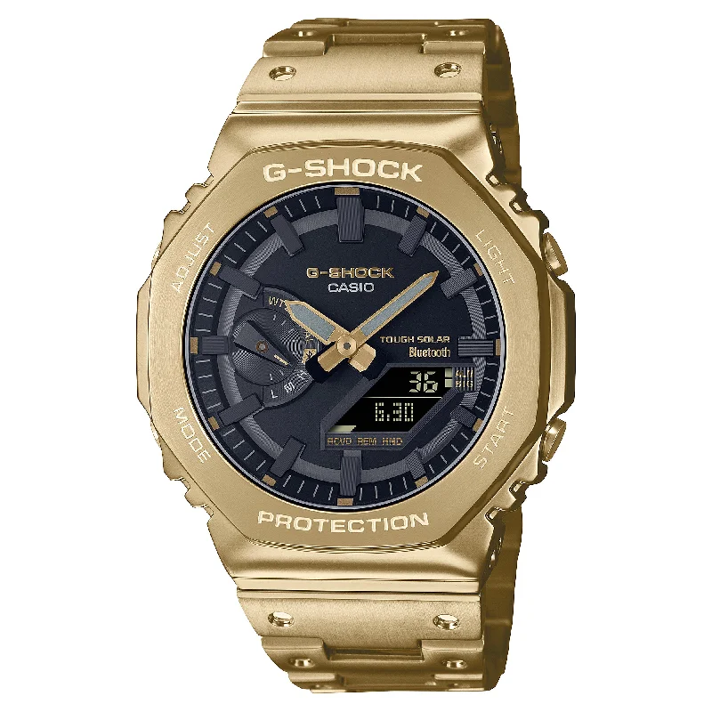 Casio G-Shock GM-B2100 Lineup Full Metal Case Bluetooth’?????¶ôÇï¶ôǝ??’?????¶ôÇï¶ôǝ?’?????¶ôÇï¶ôíôÇïÇ?ÇîÇ??€õ’??ǯ¶ôÇû¶ô¶©Ç??€õ????? Tough Solar Gold Ion Plated Stainless Steel Band Watch GMB2100GD-9A GM-B2100GD-9A